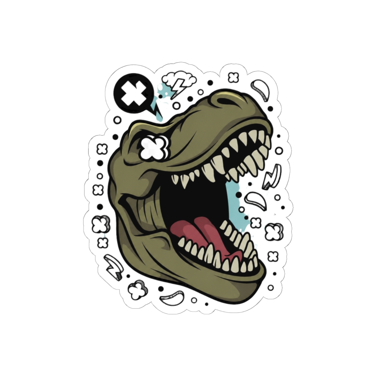 Clix Dinosaur Sticker | Cute Brick-Building Dino Vinyl Decal