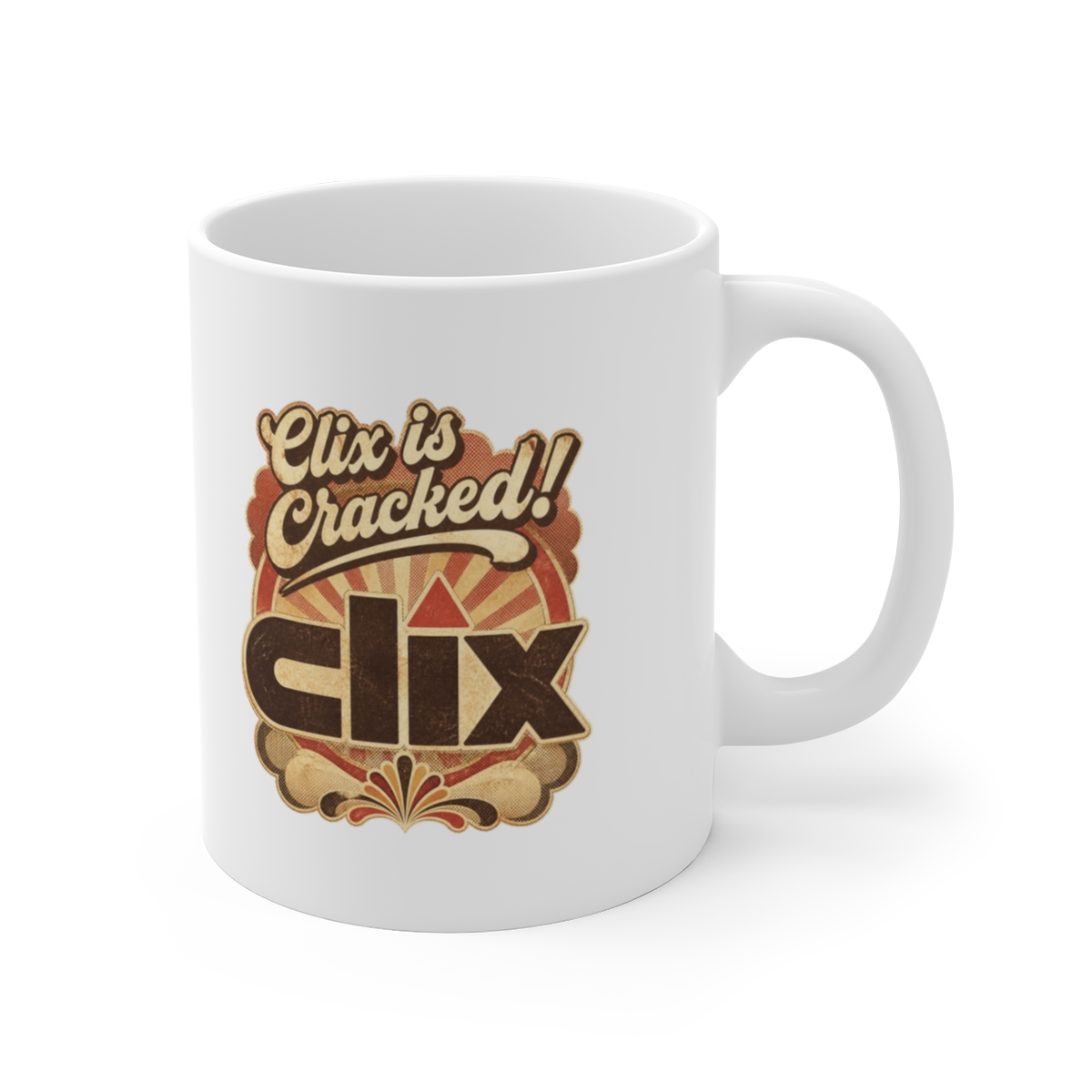 Clix "Clix is Cracked!" White Mug - Official Mugs & Drinkware merchandise
