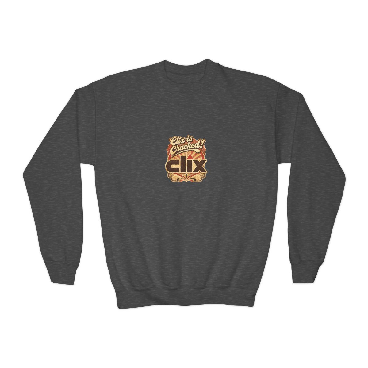 Clix "Clix is Cracked!" Kids Crewneck - alternate angle 3, merchandise