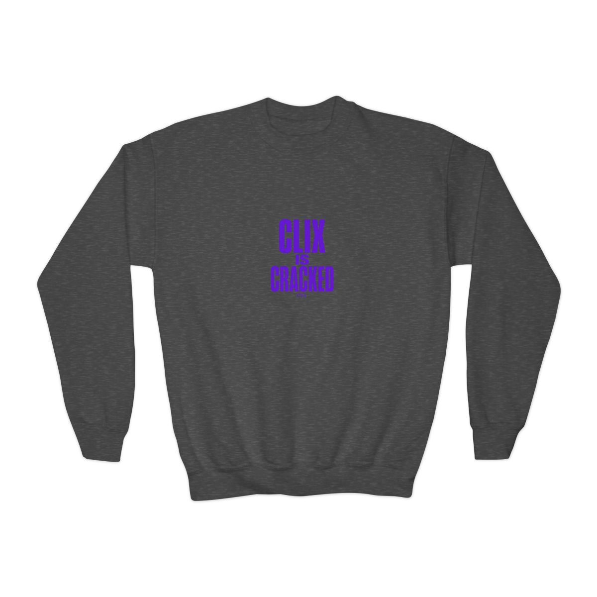 Clix "Clix is Cracked" Kids Crewneck - alternate angle 3, merchandise